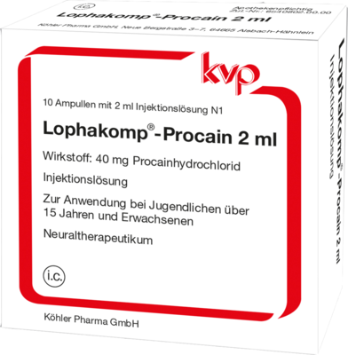 LOPHAKOMP Procain 2 ml Injektionslösung - 10X2ml - Lokalanästhetika