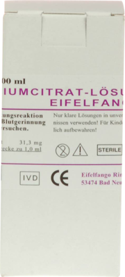NATRIUMCITRAT-Lösung 3,13% Eifelfango - 100ml