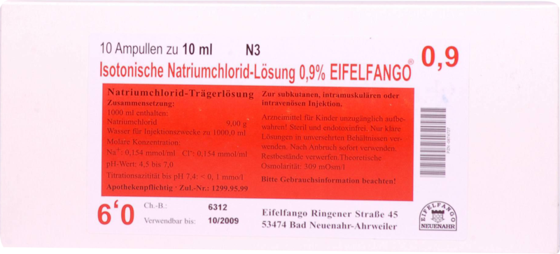 ISOTONISCHE NaCl Lösung 0,9% Eifelfango Inj.-Lsg.