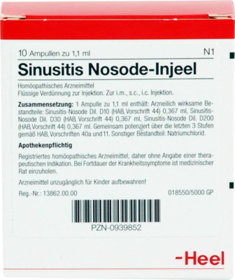 SINUSITIS Nosode Injeel Ampullen - 10St - Heel