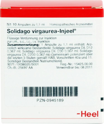 SOLIDAGO VIRGAUREA INJEEL Ampullen - 10St - Stärkung & Steigerung der Blasen-& Nierenfunktion