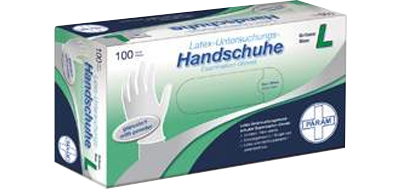 HANDSCHUHE Einmal Latex puderfrei L - 100St