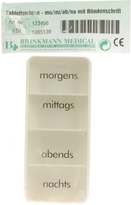 TABLETTENDOSE mo/mi/ab/na m.Blindenschrift - 1St