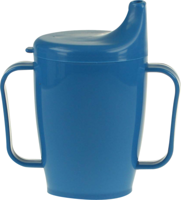 EINNEHMEBECHER m.2 Griffen+2 Deckel 4+12mm blau - 1St