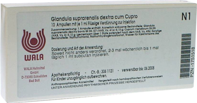 GLANDULA SUPRARENALES dextra cum Cupro Ampullen - 10X1ml