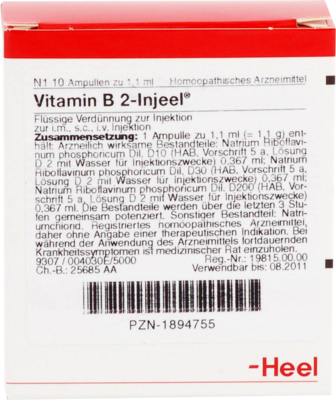 VITAMIN B2 INJEEL Ampullen - 10St