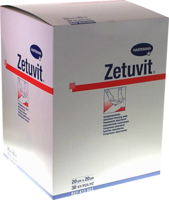 ZETUVIT Saugkompressen unsteril 20x20 cm - 30St