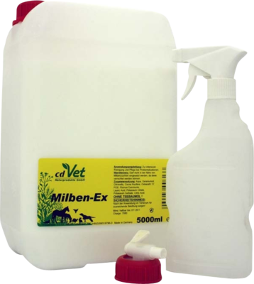 MILBEN EX Kanister m.Hahn u.Flasche Neu vet. - 5000ml - Zecken, Flöhe & Co.
