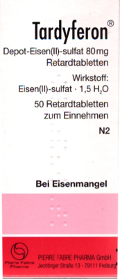 TARDYFERON Depot-Eisen(II)-sulfat 80 mg Retardtab. - 50St - Eisen