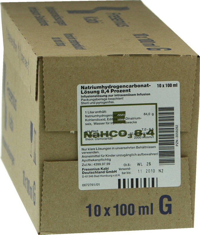 NATRIUMHYDROGENCARBONAT 8,4% Glas Infusionslsg.