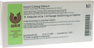 ISCUCIN crataegi Stärke H Ampullen - 10X1ml