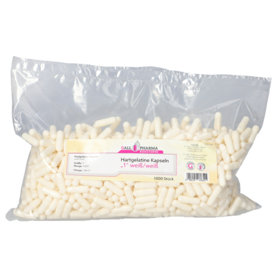 HARTGELATINEKAPSELN Gr.1 weiß/weiß - 1000St