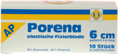 PORENA elast.Mullbinde 6 cm weiß o.Cello - 10St