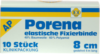 PORENA elast.Mullbinde 8 cm weiß o.Cello - 10St