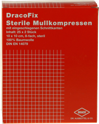 DRACOFIX PEEL Kompressen 10x10 cm steril 8fach - 25X2St