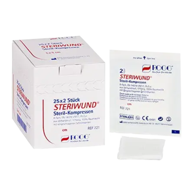 ROGG STERIWUND Kompr.7,5x7,5 cm steril 8fach - 25X2St