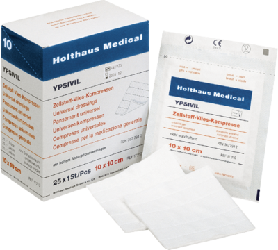 ZELLSTOFF VLIES Kompressen steril YPSIVIL 10x10 cm - 25X1St