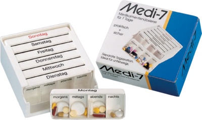 MEDI 7 Medikamentendos.f.7 Tage weiß - 1St - Tablettenteiler & -dispenser