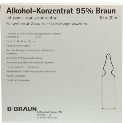 ALKOHOL 95% Infusionslösungskonzentrat - 10X20ml