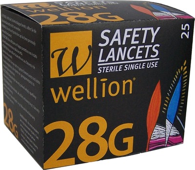 WELLION Safetylancets 28 G Sicherheitseinmallanz.
