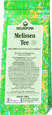 GESUNDFORM Melissenblätter Tee - 100g - Arzneitees
