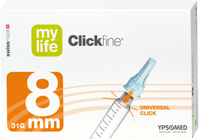 MYLIFE Clickfine Pen-Nadeln 8 mm 31 G - 100St - Einmalspritzen & -Kanülen