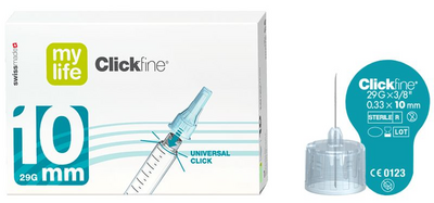 MYLIFE Clickfine Pen-Nadeln 10 mm 29 G - 100St - Einmalspritzen & -Kanülen