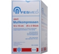 MULLKOMPRESSEN ES 10x10 cm steril 8fach - 25X2St