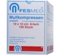 MULLKOMPRESSEN ES 10x10 cm unsteril 8fach - 100St