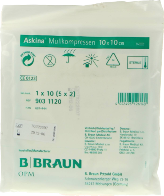ASKINA Mullkompressen 10x10 cm steril - 5X2St