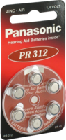 BATTERIEN f.Hörgeräte Panasonic PR312 - 6St - Ohrschmerzen und Pflege