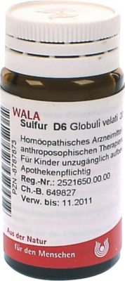 SULFUR D 6 Globuli - 20g