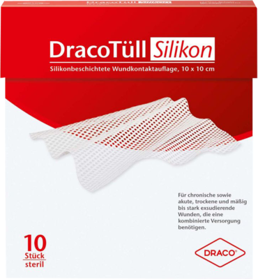 DRACOTÜLL Silik.10x10cm silikonbesch.Wundkont.Aufl - 10St