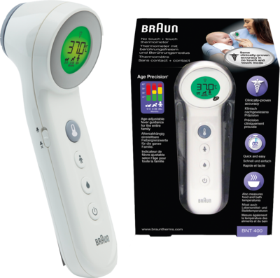 BRAUN BERÜHRUNGSFREI+Stirn Thermom.AgePrecis.weiß - 1St - Thermometer