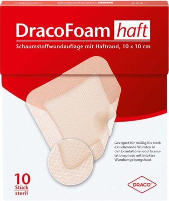 DRACOFOAM Haft Schaumstoff Wundaufl.10x10 cm - 10St