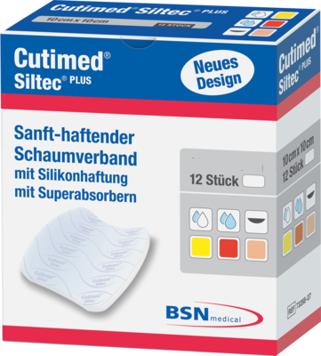 CUTIMED Siltec Plus Schaumverb.5x6 cm haftend - 12St