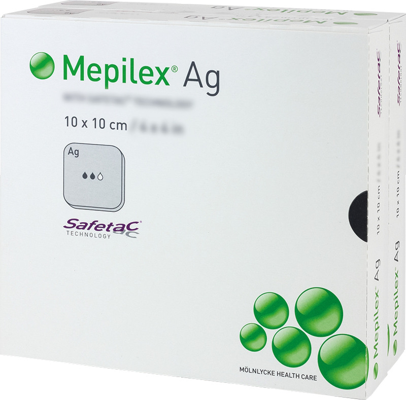 MEPILEX Ag Schaumverband 10x10 cm steril