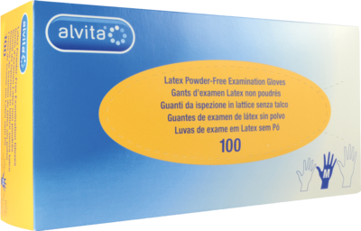ALVITA Latex Unt.Handschuhe unsteril puderfrei S - 100St