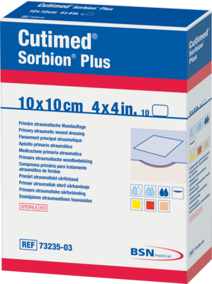 CUTIMED Sorbion Plus Wundauflage 10x10 cm - 10St