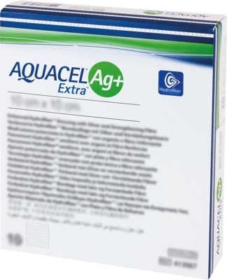 AQUACEL Ag+ Extra 10x10 cm Kompressen - 10St