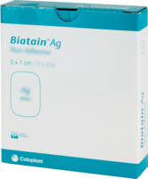 BIATAIN Ag Schaumverband 5x7 cm nicht haftend - 5St