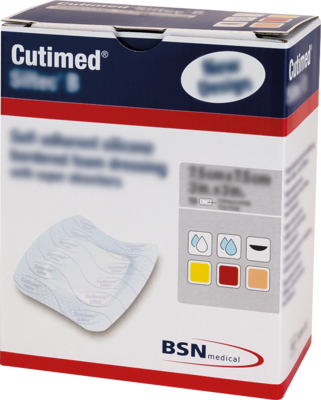 CUTIMED Siltec B Schaumverb.7,5x7,5 cm m.Haftr. - 10St