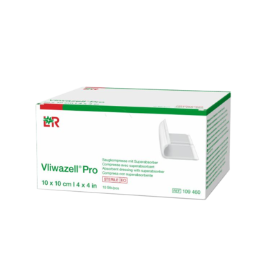 VLIWAZELL Pro superabsorb.Kompr.steril 10x10 cm - 10St