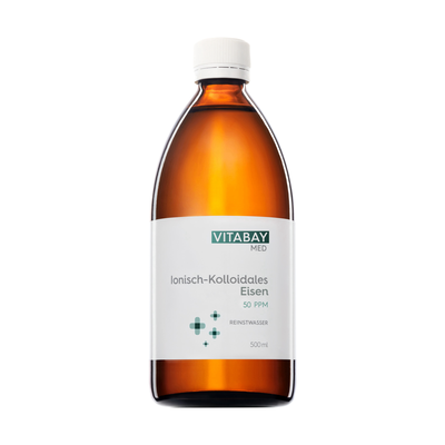 KOLLOIDALES EISEN 50 ppm Reinheitsstufe 99,9% - 500ml - Vegan