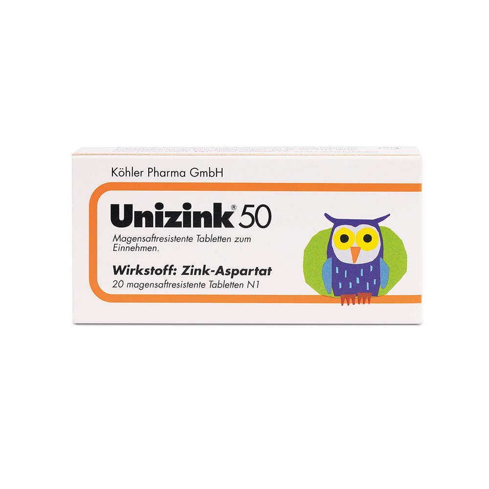 UNIZINK 50 magensaftresistente Tabletten