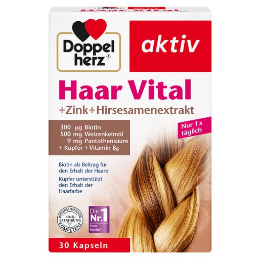 DOPPELHERZ Haar Vital+Zink+Hirseextrakt Kapseln