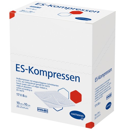 ES-KOMPRESSEN steril 10x10 cm 8fach