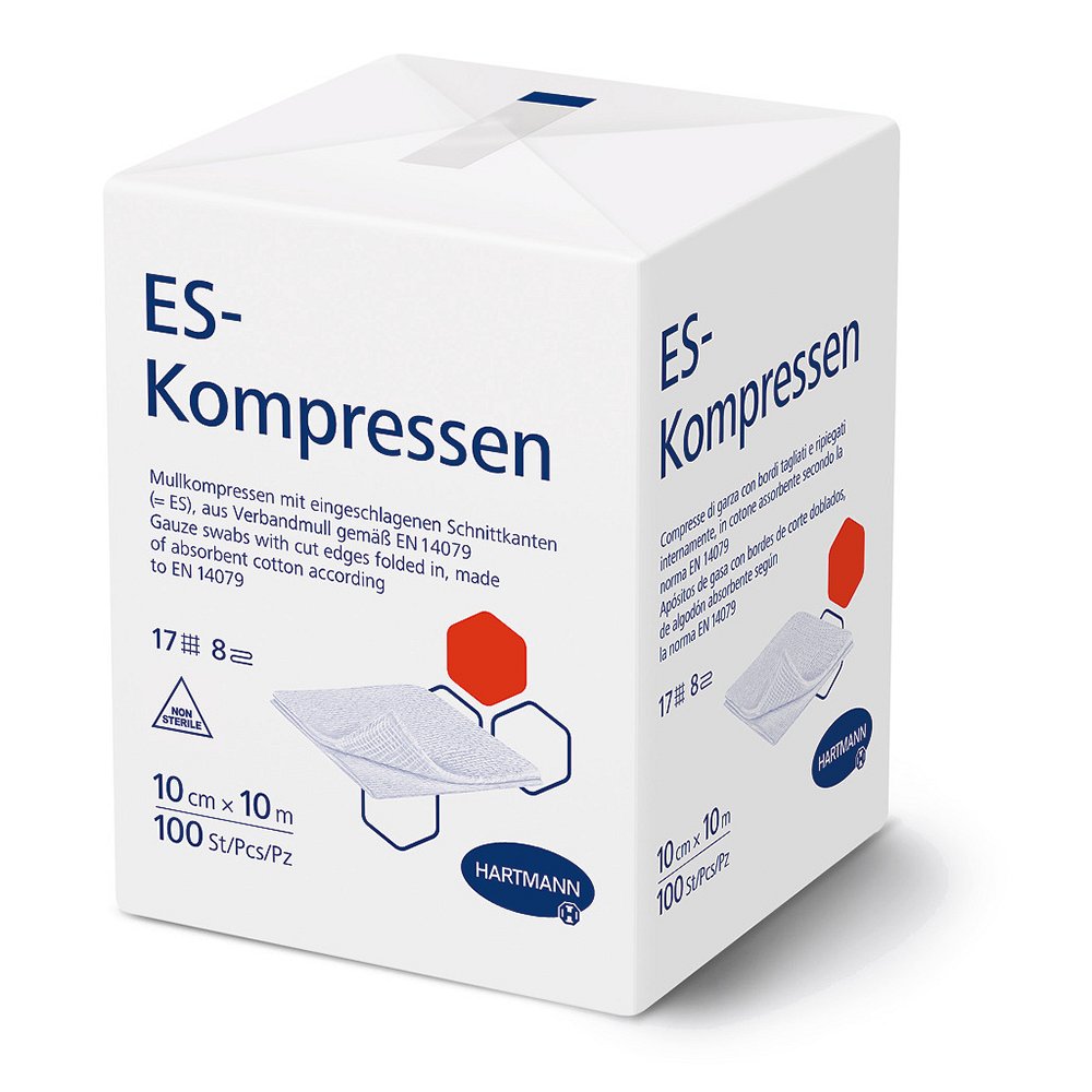 ES-KOMPRESSEN unsteril 10x10 cm 8fach