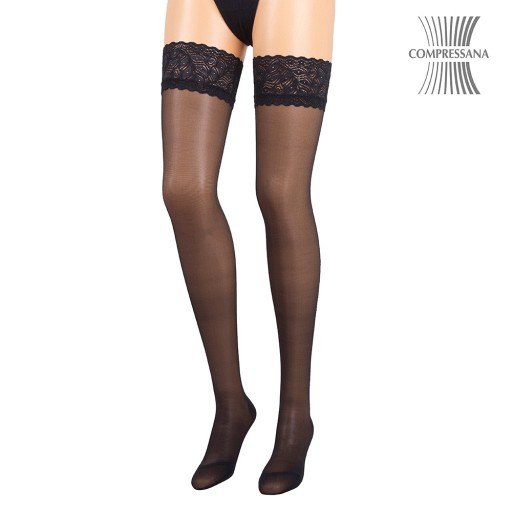 COMPRESSANA Calypso 140den Sch.Str.Gr.3 SHB schw. - 2St - Feinstützstrümpfe