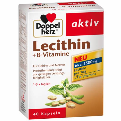 DOPPELHERZ Lecithin+B-Vitamine Kapseln - 40St - Stärkung für das Gedächtnis